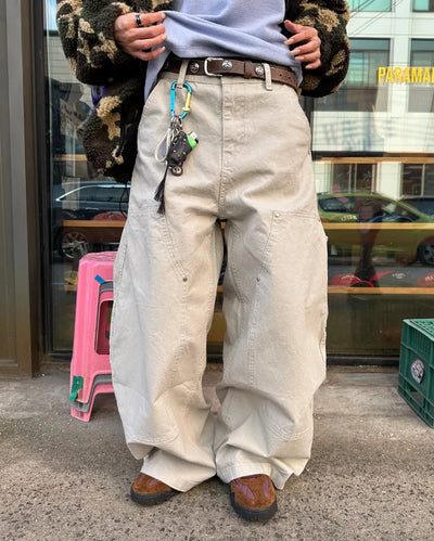 (Unisex) Double Knee Carpenter Balloon Pants