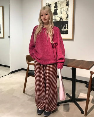 Checkered Pants with Waistband