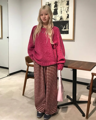 Checkered Pants with Waistband