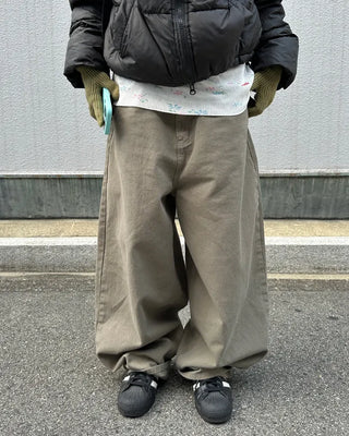 Flap hip pocket balloon cotton pants