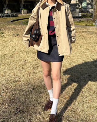 (Unisex) Corduroy Collar Jacket