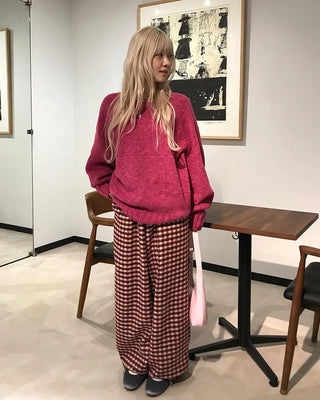 Checkered Pants with Waistband