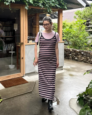 Triple Border Camisole Maxi Dress