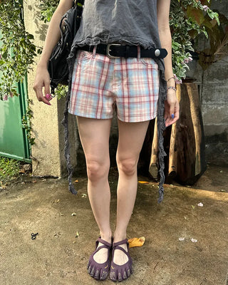 Windowpane check shorts