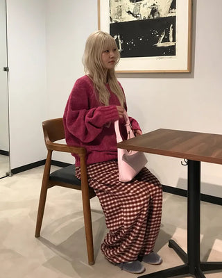 Checkered Pants with Waistband