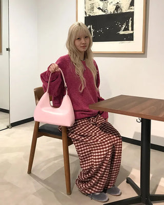 Checkered Pants with Waistband