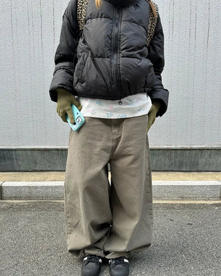 Flap hip pocket balloon cotton pants