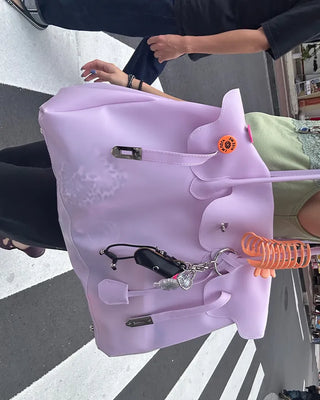 Matte Jelly Big Square Lock Bag