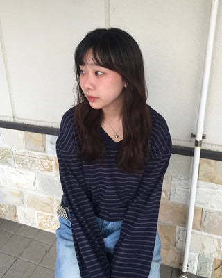 V-neck double border pullover