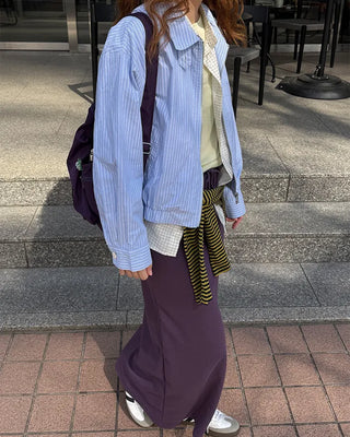 Waist String Sweat Long Skirt