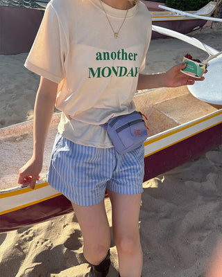 MONDAY Round Neck Half T-Shirt