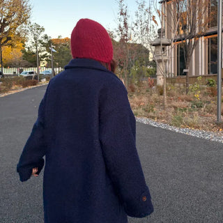 Knitted strap earmuff beanie