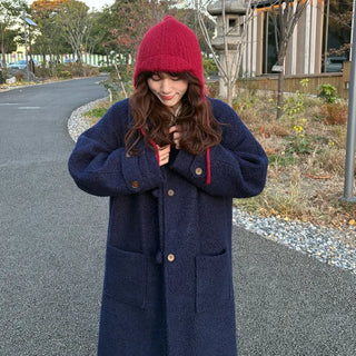 Knitted strap earmuff beanie