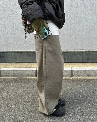 Flap hip pocket balloon cotton pants