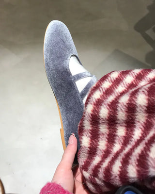 Velvet Mary Jane Flat Shoes