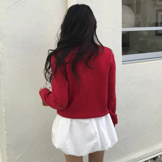 Waist draw balloon mini skirt
