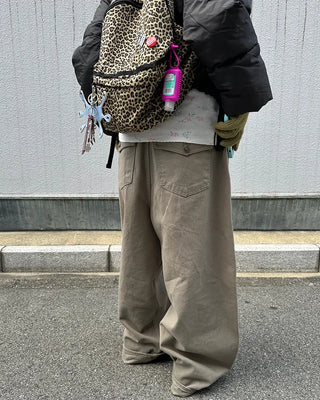 Flap hip pocket balloon cotton pants
