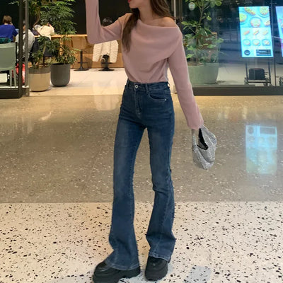 Slim bootcut denim pants