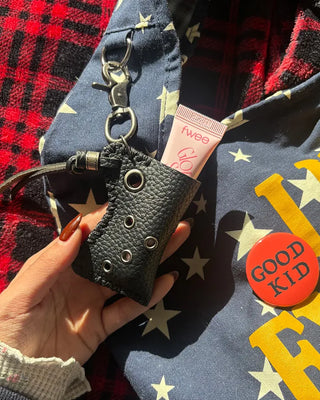 Eyelet Leather Lighter Case Keychain