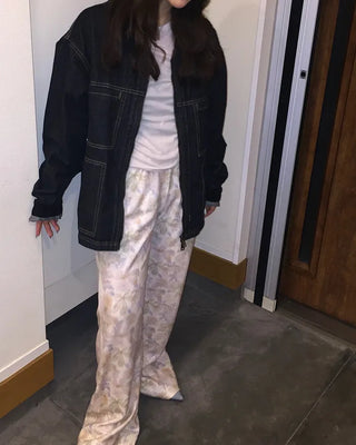 Vintage floral bootcut pants