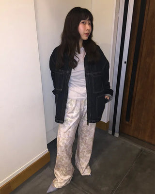 (Unisex) Two-tone Zip Denim Jacket