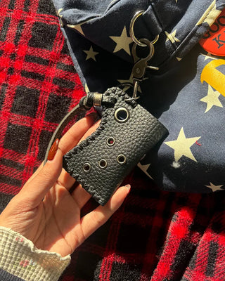 Eyelet Leather Lighter Case Keychain