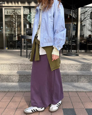 Waist String Sweat Long Skirt