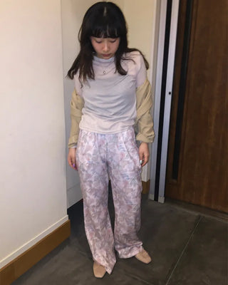 Vintage floral bootcut pants