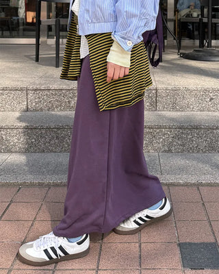 Waist String Sweat Long Skirt