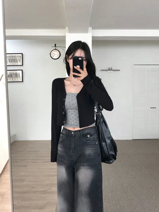 Back pocket denim pants