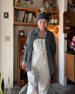 Wide silhouette cotton overalls