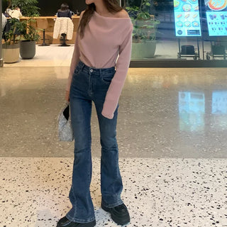 Slim bootcut denim pants