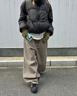 Flap hip pocket balloon cotton pants