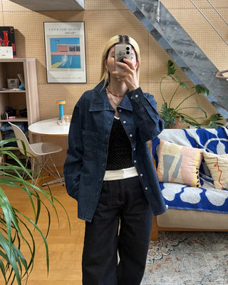Double bust button pocket denim shirt
