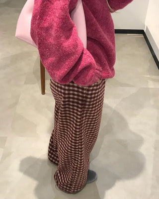 Checkered Pants with Waistband