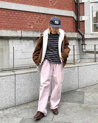 Cotton pants with back flap pockets