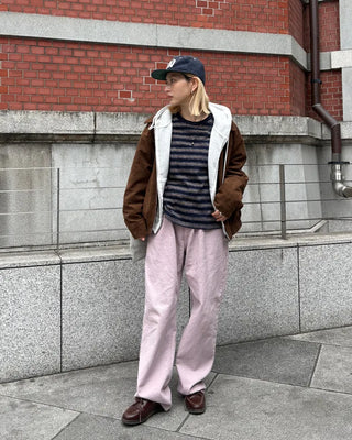 Cotton pants with back flap pockets