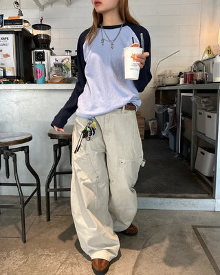 (Unisex) Double Knee Carpenter Balloon Pants