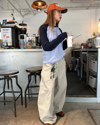 (Unisex) Double Knee Carpenter Balloon Pants