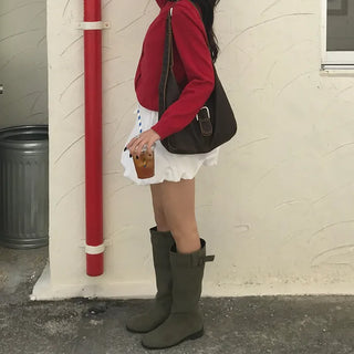 Waist draw balloon mini skirt
