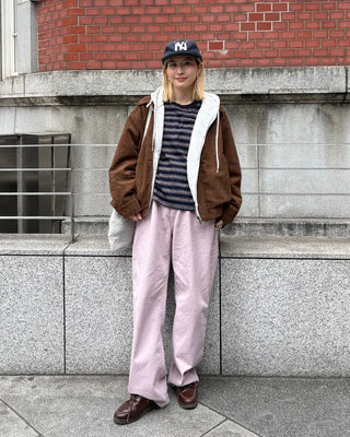 Cotton pants with back flap pockets