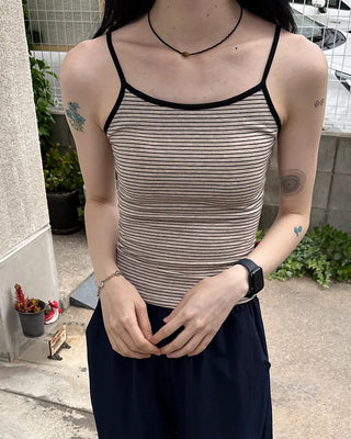 Camisole with striped cap
