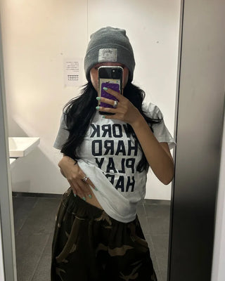WORK Lettering Short-Sleeved T-Shirt