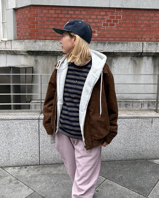 Double-border long-sleeve T-shirt