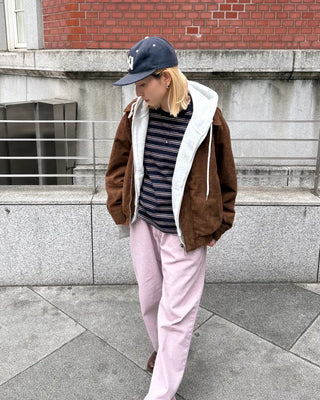 Suede Yoke Line Point Zip-Up Blouson