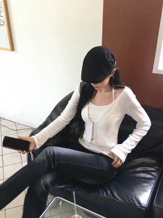 Washed bootcut denim pants
