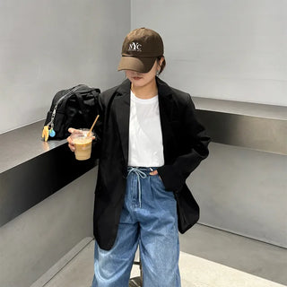 One-button oversized jacket