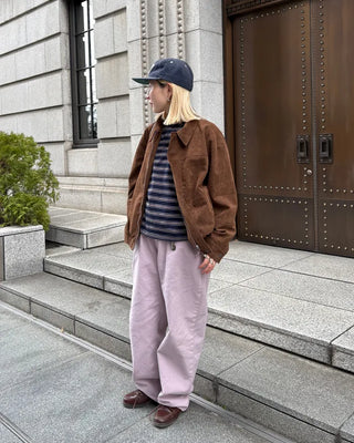Suede Yoke Line Point Zip-Up Blouson