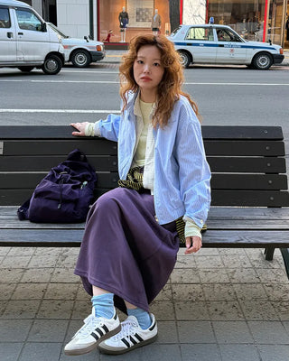 Waist String Sweat Long Skirt