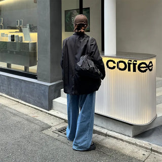 One-button oversized jacket